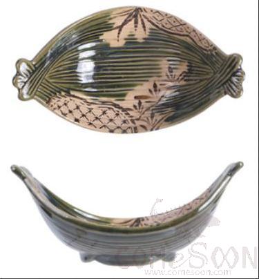 Weave Pineapple Flower Boat-Shaped Plate, 15.5*10*6.7cm