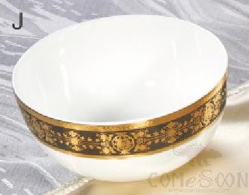 Bonechina Golden Pattan Luxury Bowl 4"