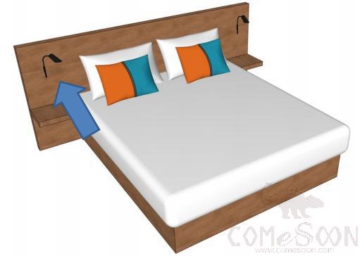 Bed Headboard, Chipboard, 2600(W) * 50(D) * 1100(H) mm