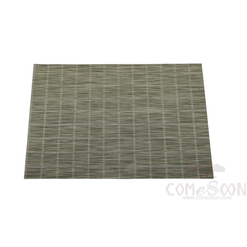 Hot Pressed Edge PVC Placemat, Green+ White Check