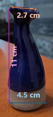 Vase, Ceramic, Blue, D4.5*H11cm