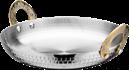 Triple Steel Straight Ear Hammered Circular Vegetable Dish, 201/430 Ss+ Aluminum+ 304 Ss, Φ300×h48mm