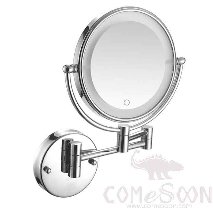 Led Makeup Mirror-Battery Charging / Double-Sided Mirror - Silver - 8 inch (20cm) Single - Copper+ SUS304