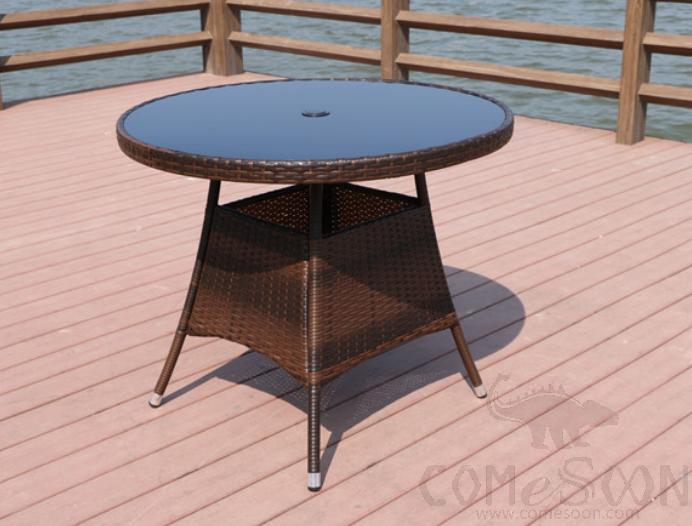 Woven Rattan Outdoor Table, Aluminium Alloy, Φ100*75cm product image