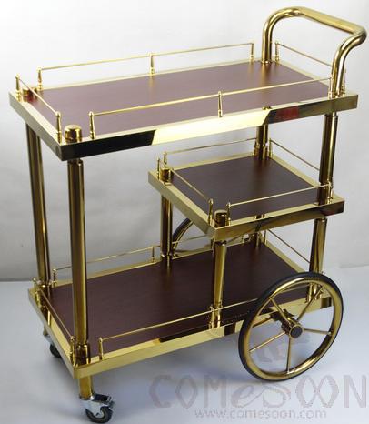 Wine Cart, Solid Wood+ Titanium, 58*93*111cm