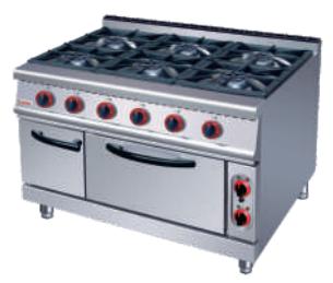 6-Burner Gas Range with Oven 1200×900×(850+ 70)mm product image