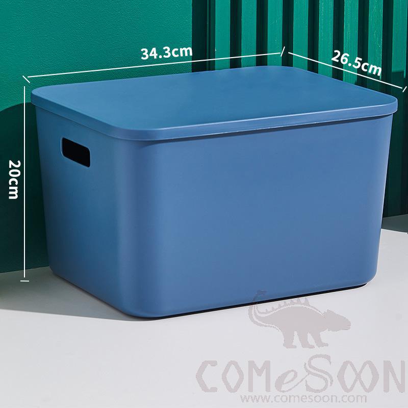 Navy Storage Box with Cover-26.5*34.3*20 cm, PP