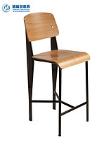 Simple and Stylish Metal Tripod High Bar Chair Curved Wood Curved Coffee Chair Backrest High Bar Chair Tw8062-L