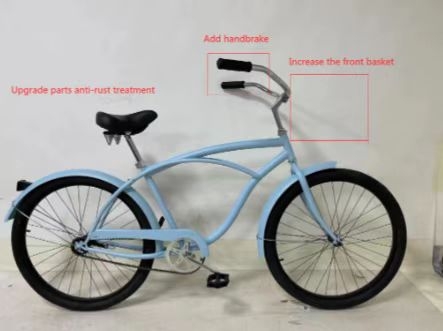 Beach Bike-26 Inches-with Brake and Front Basket-Aluminium Alloy