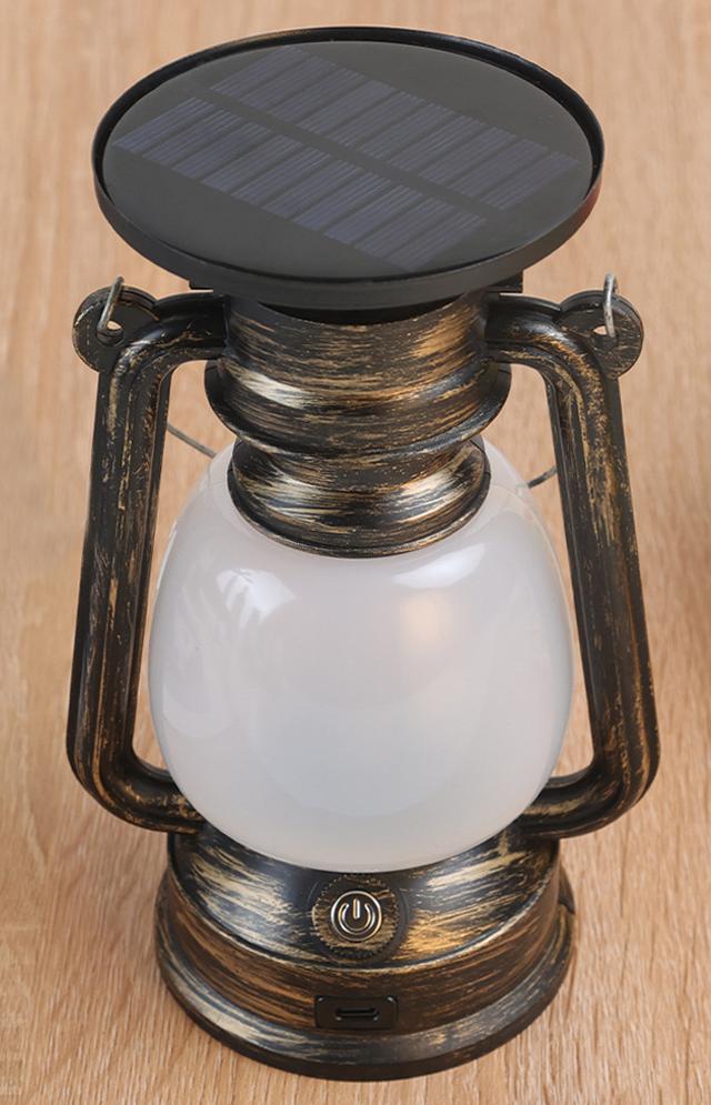 Solar Powered Led Imitation Kerosene Lamp Portable Table Lamp