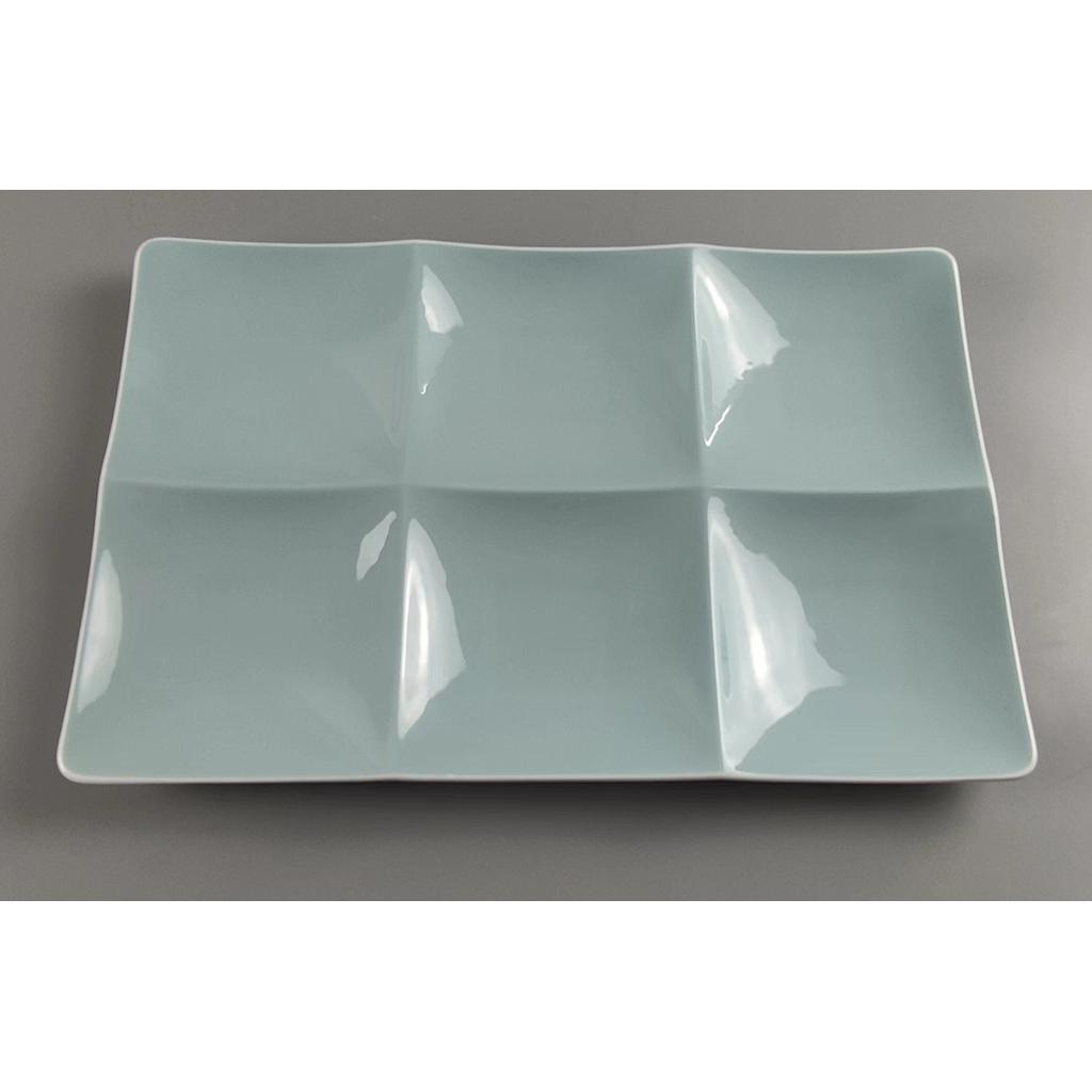G157 Series 14" Six Compartments Plate - Blue