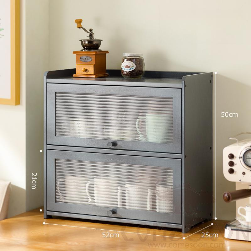 Coffee Mugs/mugs/teacups/wine Glasses/mugs Shelf Storage Cabinet, Bamboo+ Acrylic, 52*25*50cm