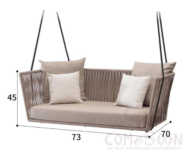 Outdoor Swing Chair-148cm, High Resilience Sponge, 148*70*45cm