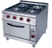 4-Burner Gas Range with Oven 800×900×(850+ 70)mm