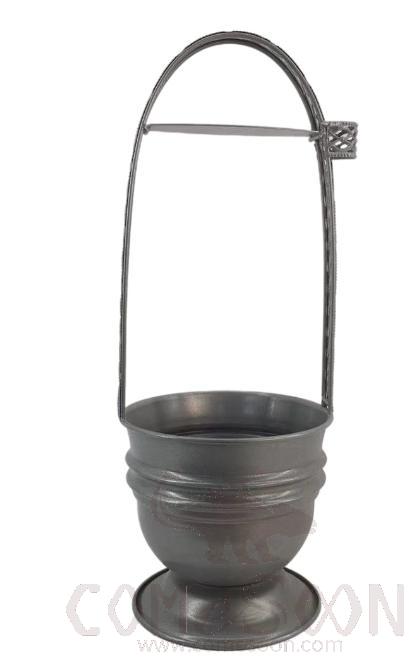Small Hookah Charcoal Basket, Silver, W 13.5cm, H 34cm, Iron