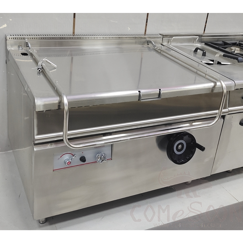 120 Litre Bratt Pan, Gas Tilting Braising Pan/ Tilting(SUS 304), L1200*W900*H850+70mm