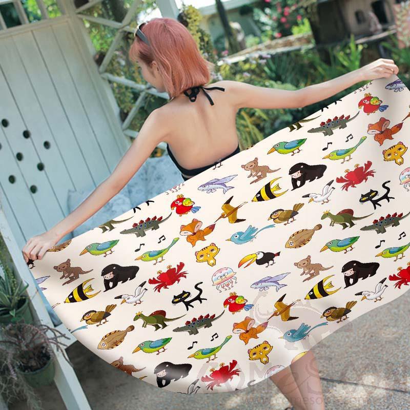 Cartoon Beach Towel, Microfiber, 150*70cm