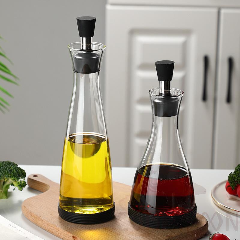500ML Glass Oil Bottles 2pcs Set W/non-Slip Mat