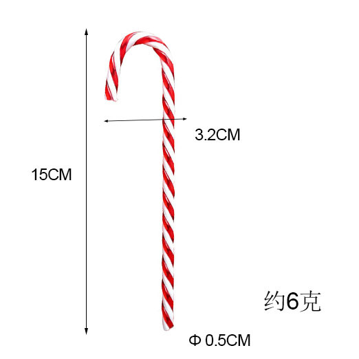 Christmas Candy Cane Pendant, Plastic, 15cm