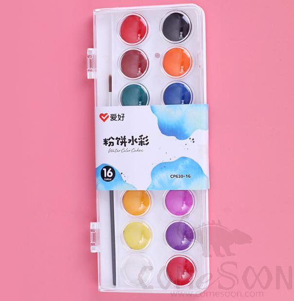 Solid Watercolor Paint Set-16 Colors
