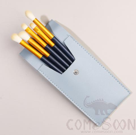 Nylon Eye Makeup Brush Set+ Organiser, Dark Blue, 14cm