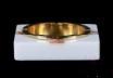 W3-White Bright Flower Shell Double-Sided Gold Gray Tray, Resin+ Shell, 130*130* 35 mm