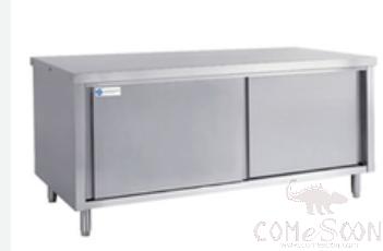 Ss Work Table with Under Cabinet & 2 Shelves&lock