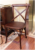 Louis Rattan Fork Back Solid Wood Dining Chair