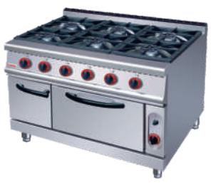 6-Burner Gas Range with Oven 1200×900×(850+ 70)mm product image
