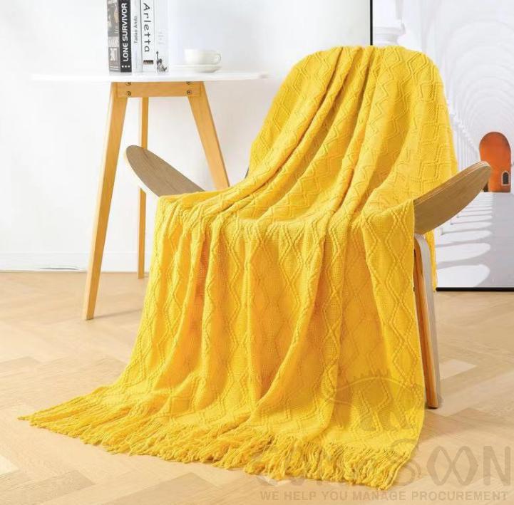 Blanket, Yellow, Acrylic127*152+ 15cm