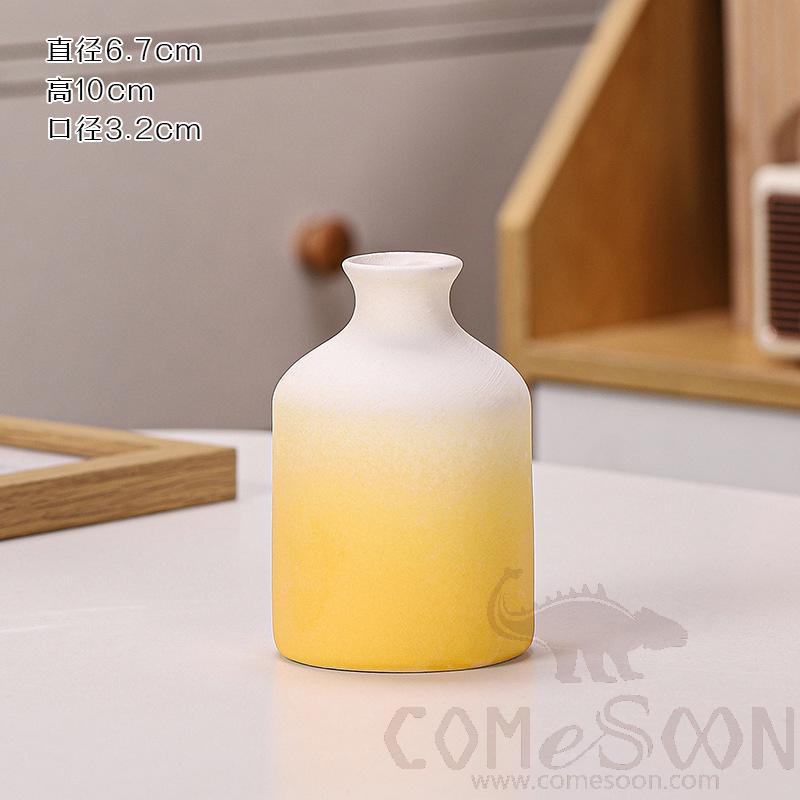 Vase, Ceramics, Lemon Yellow, Φ6.7*H10cm
