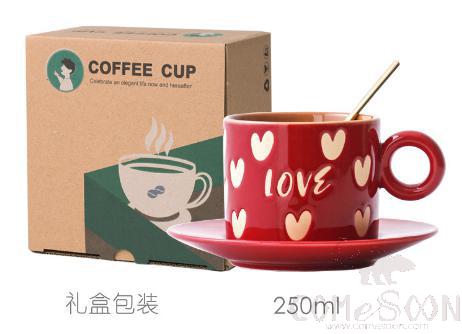Love Coffee Cup Set Red 250ML