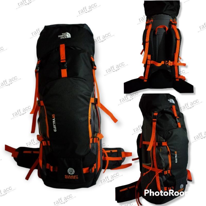 Tas Ransel Gunung Tnf 60 Liter Elextra Tas Carrier Outdoor Hiking Frame + fiber