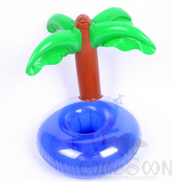 Inflatable Floating Beverage Cup Holder, Coconut Tree