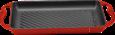 Red Rectangular Striped Baking Pan, Cast Iron, 33*22*3.5cm