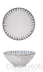Japanese 8" Flared Bowl-Blue Stripe