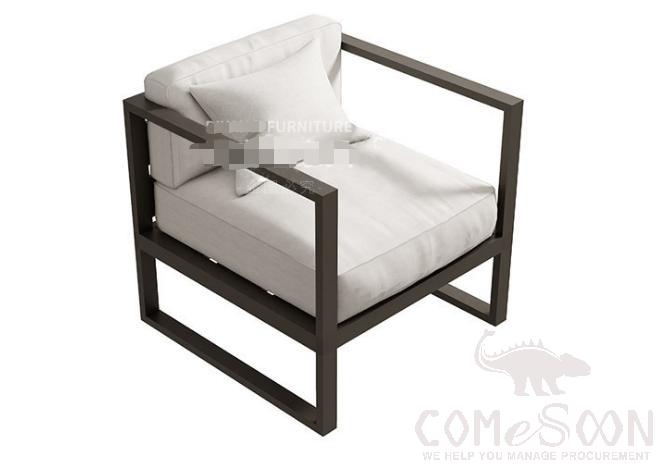 Outdoor Aluminum Alloy Sofa, Thick Aluminum Alloy+ Waterproof Cloth+ High Density Sponge+ Doll Cotton, 75*75*70cm product image