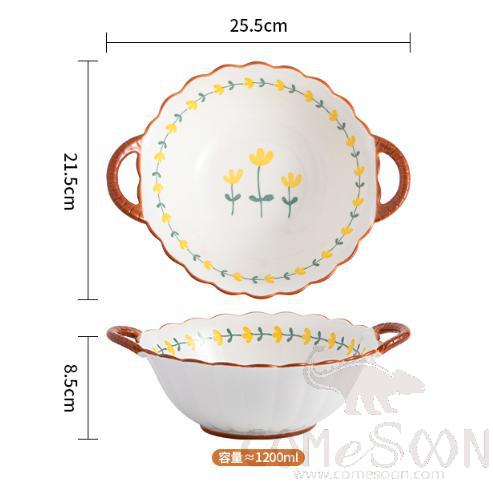 Mountain Chrysanthemum 9.5" Dutch Double Ear Bowl