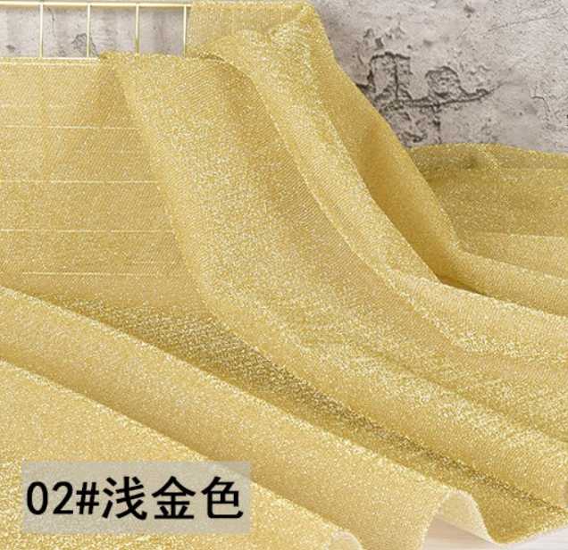 Gold Glitter Fabric, Chemical Fiber, Light Gold, 150cm(W)