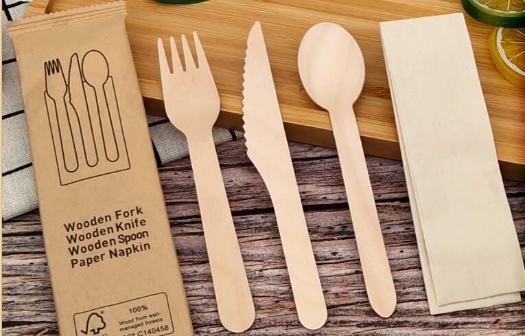 Disposable Wooden Dinnerware Set, Birch