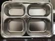 Small Chinese 4-Compartment Fast Food Plate, 304 Ss, Electrolytic, 24*17*4cm
