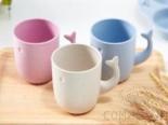 Straw Whale Cup Word, Wheat, 8*6*8(Handle 10.5)cm