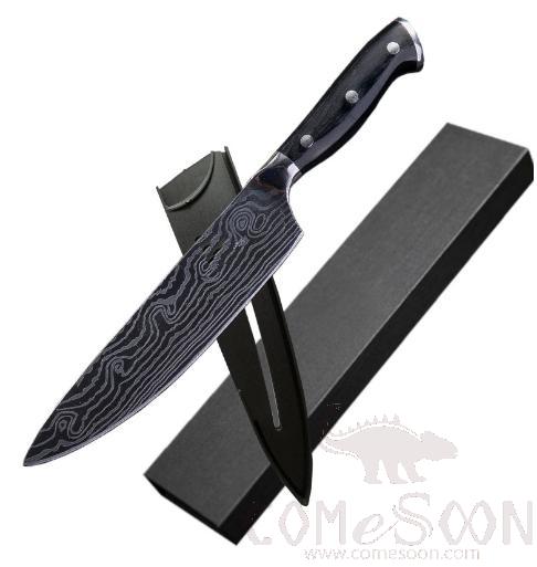 8-inch Chef's Knife with Damascus Three Spikes