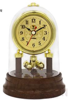 Small - Aluminum - Walnut - Desktop Clock, PVC, L18*W12.5*H24.5cm