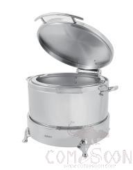 Round Steel Lid Induction Soup Station, 12L