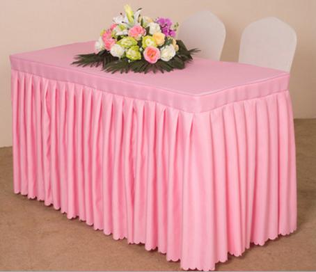 Table Skirting(120*45+ 75cm)-Pink