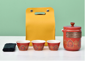 Customized Tea Set, Red