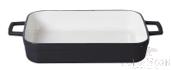 Glossy Black/white Glctangular Baking Pan, Cast Iron, 40*26*8cm