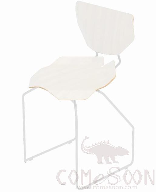 Steel Wooden Chair-White 473*430*738mm