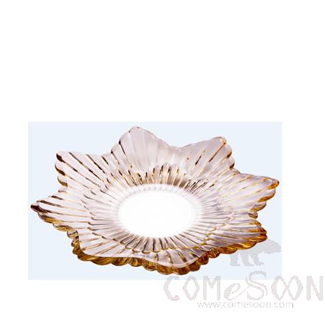 Blinkmax Amber 330mm Eight Star Fruit Bowl